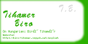 tihamer biro business card